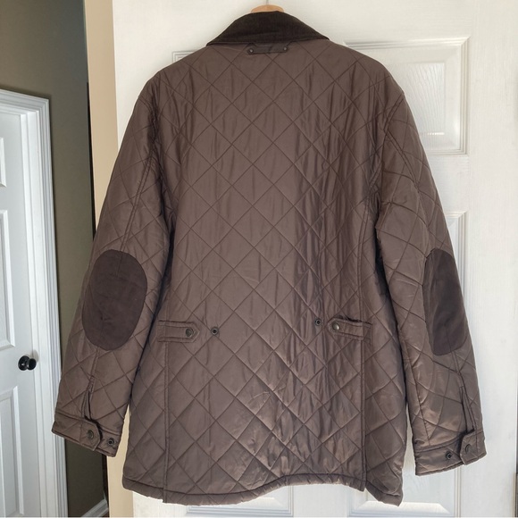 Cole Haan Quilted Elbow-Patch Brown Corduroy Collar Barn Chore Coat, Size XL - Picture 8 of 14